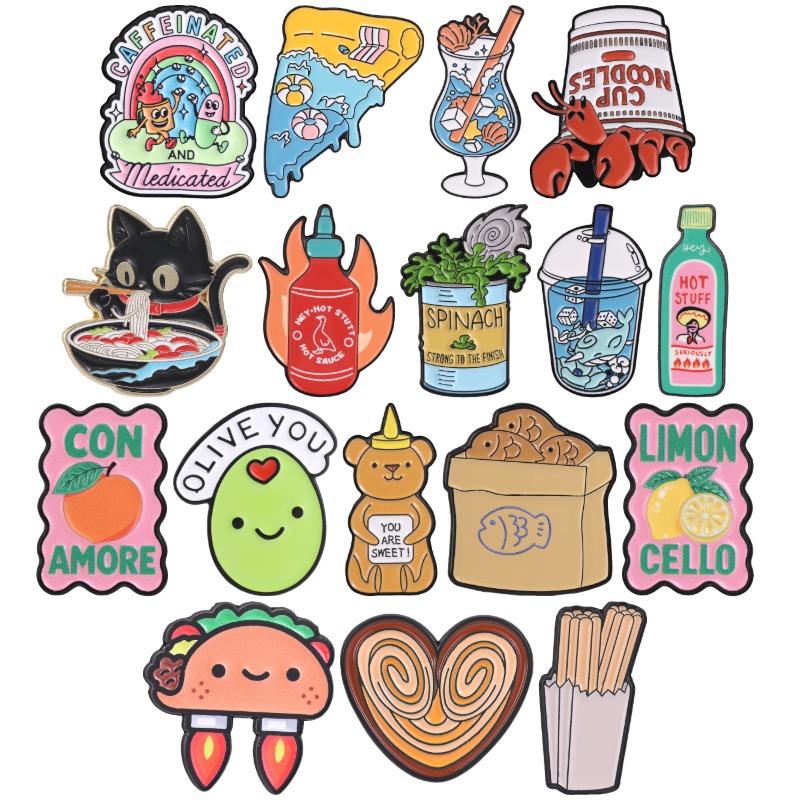 Zinc Food Snacks - Snack Food Enamel Pins Taiyaki Cat