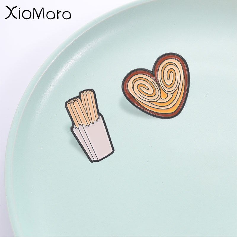 Food Snacks Gifts - Funny Snack Enamel Pin, Churros and