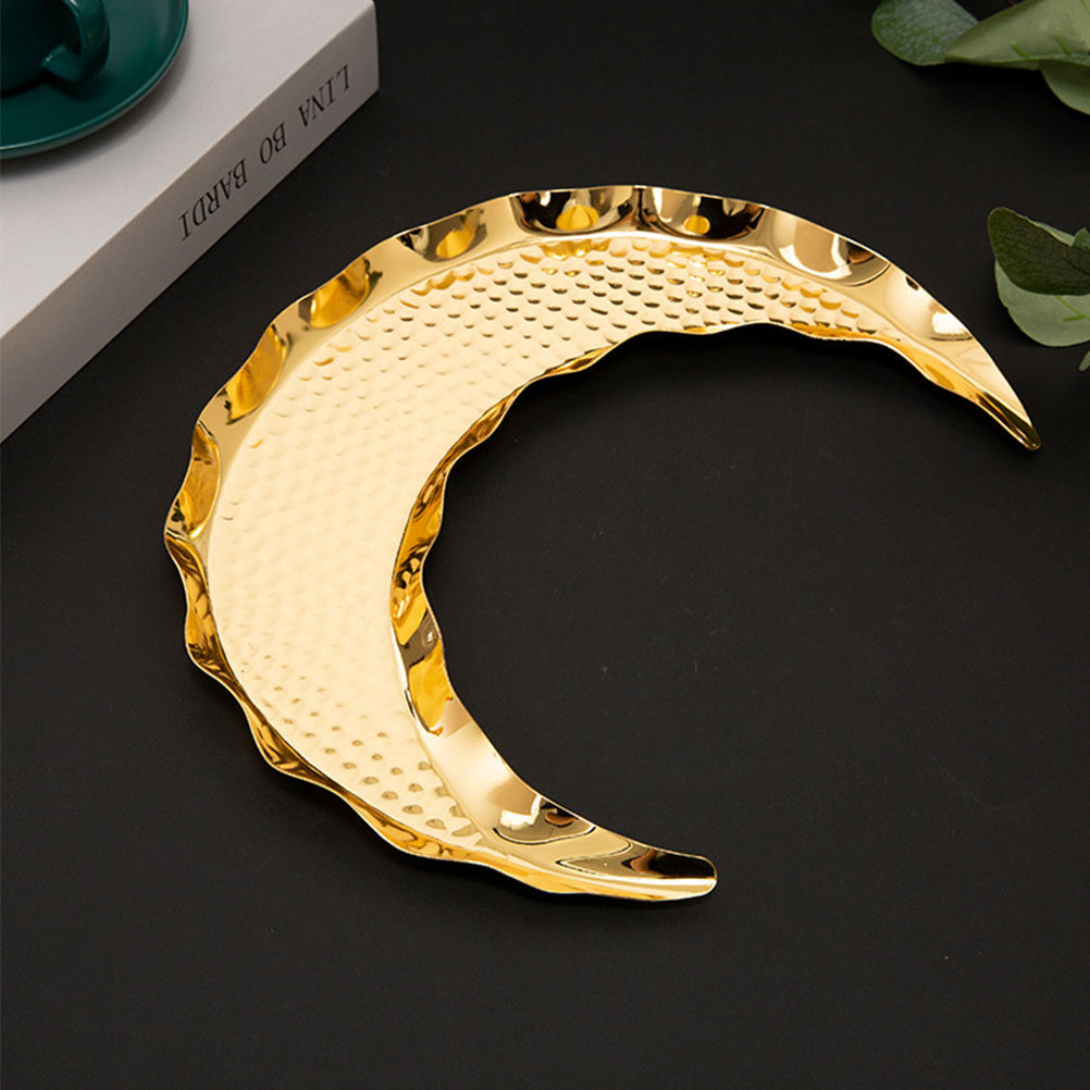 Zinc Food Snacks - 1Pcs Moon Shape Metal Food Serving