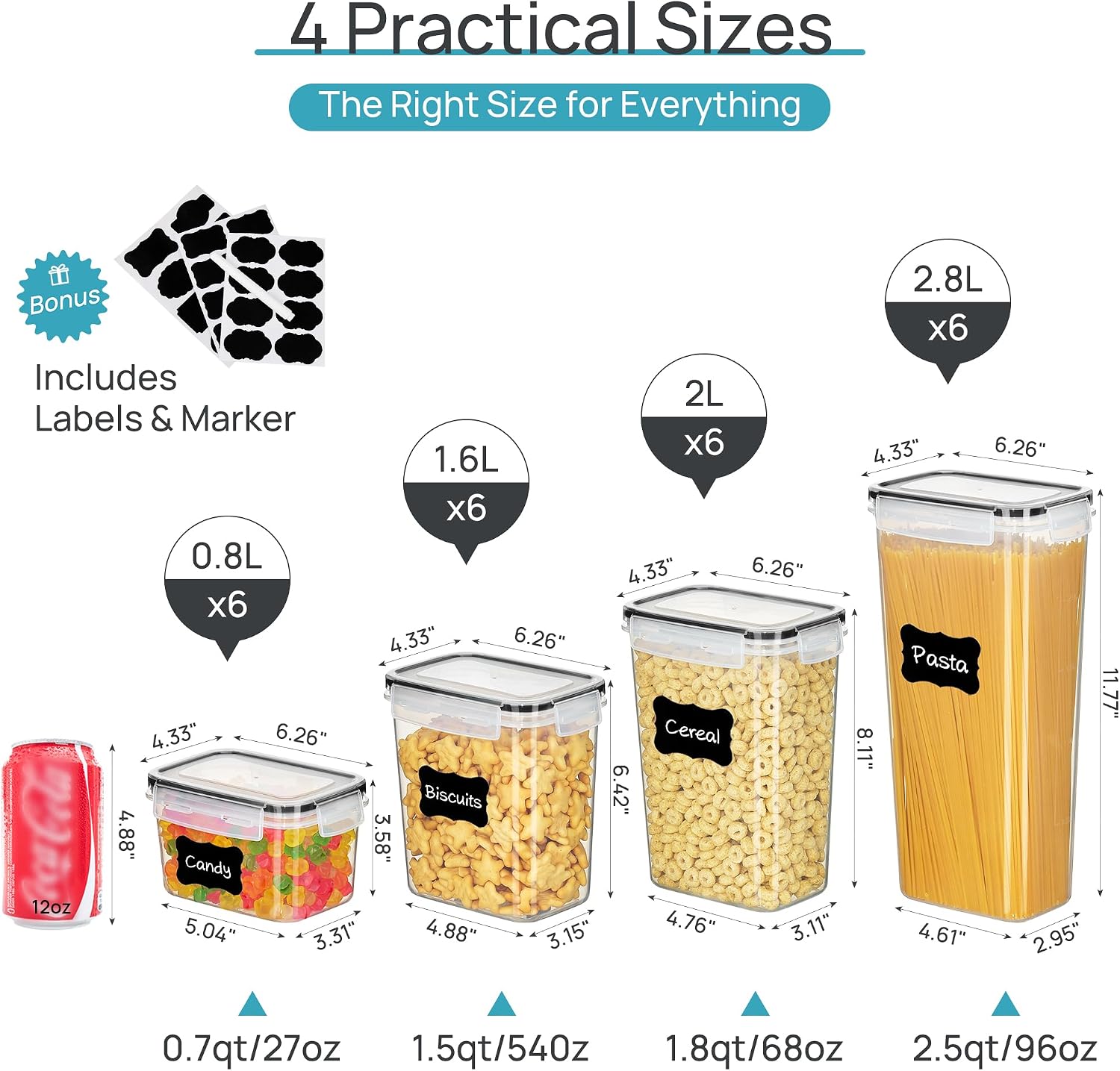 Vtopmart Airtight Food Storage - Food Snacks Label review and price