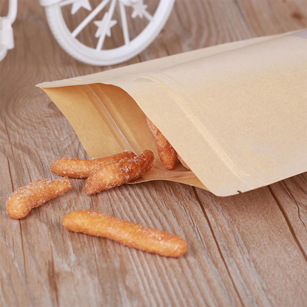50Pcs Kraft Paper Zipper Seale - Snacks Food Usa review and price