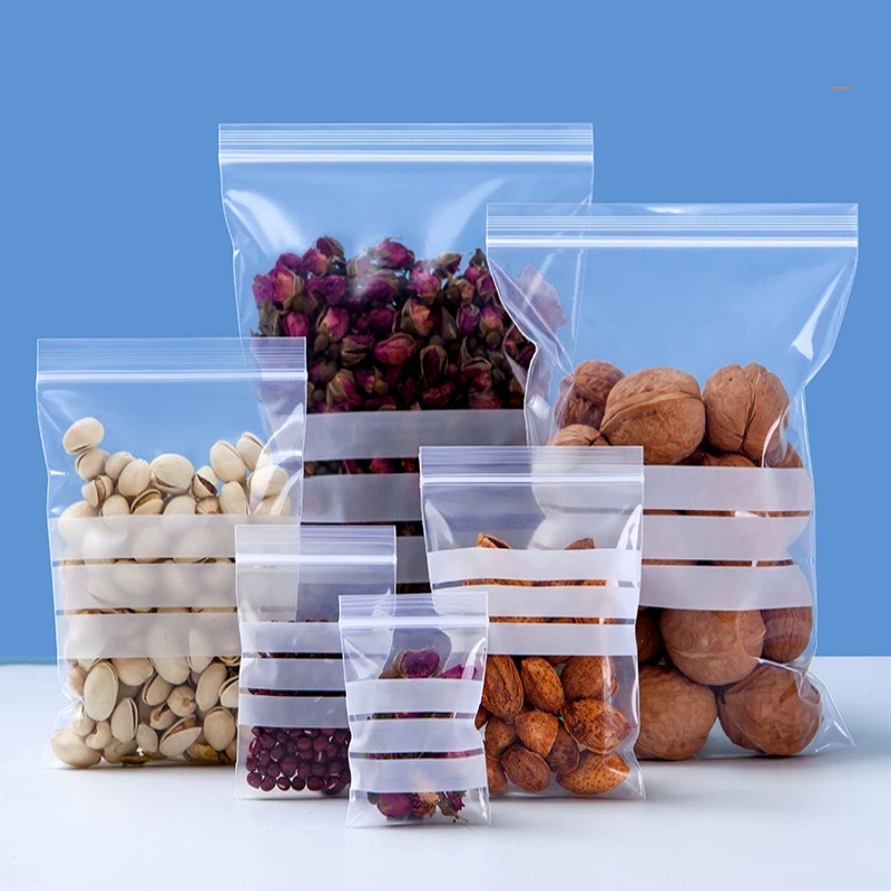200PCS Clear PE Writing Ziploc - Food Snacks Label review and price