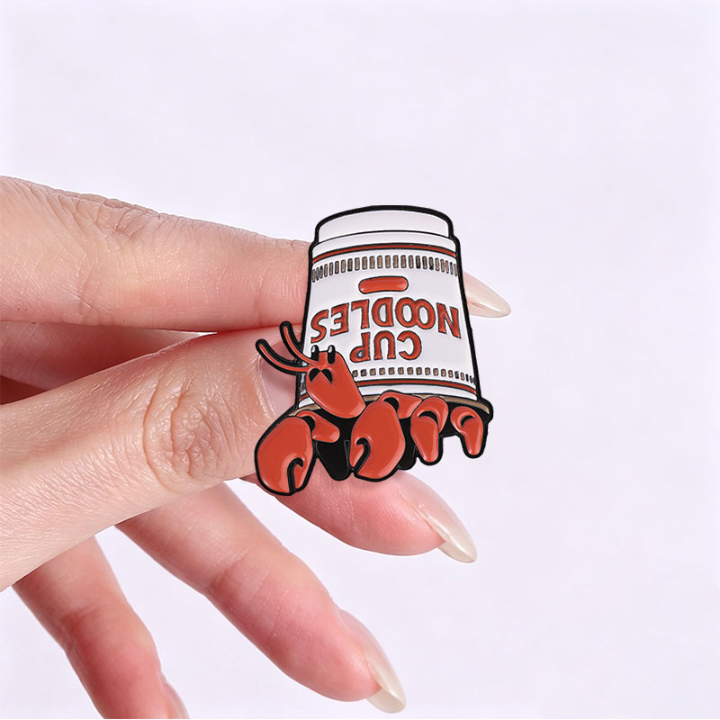 Lobster Cup Noodles Enamel Pin - Zinc Food Snacks review and price