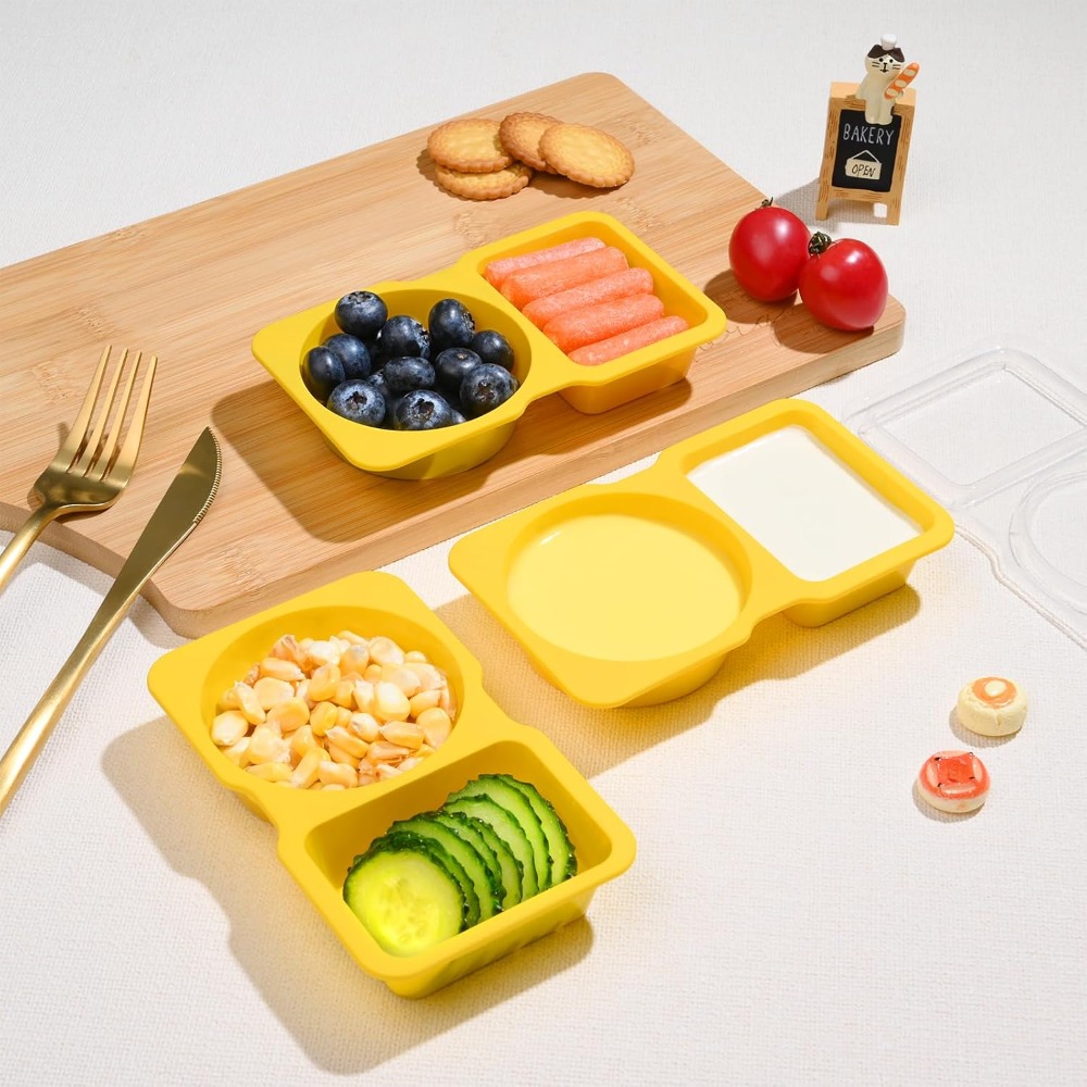 2 Compartment Disposable Plast - Food Prep Snacks review and price