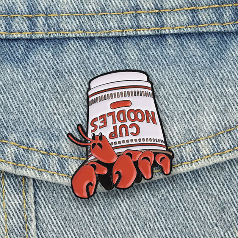 Lobster Cup Noodles Enamel Pin - Zinc Food Snacks review and price