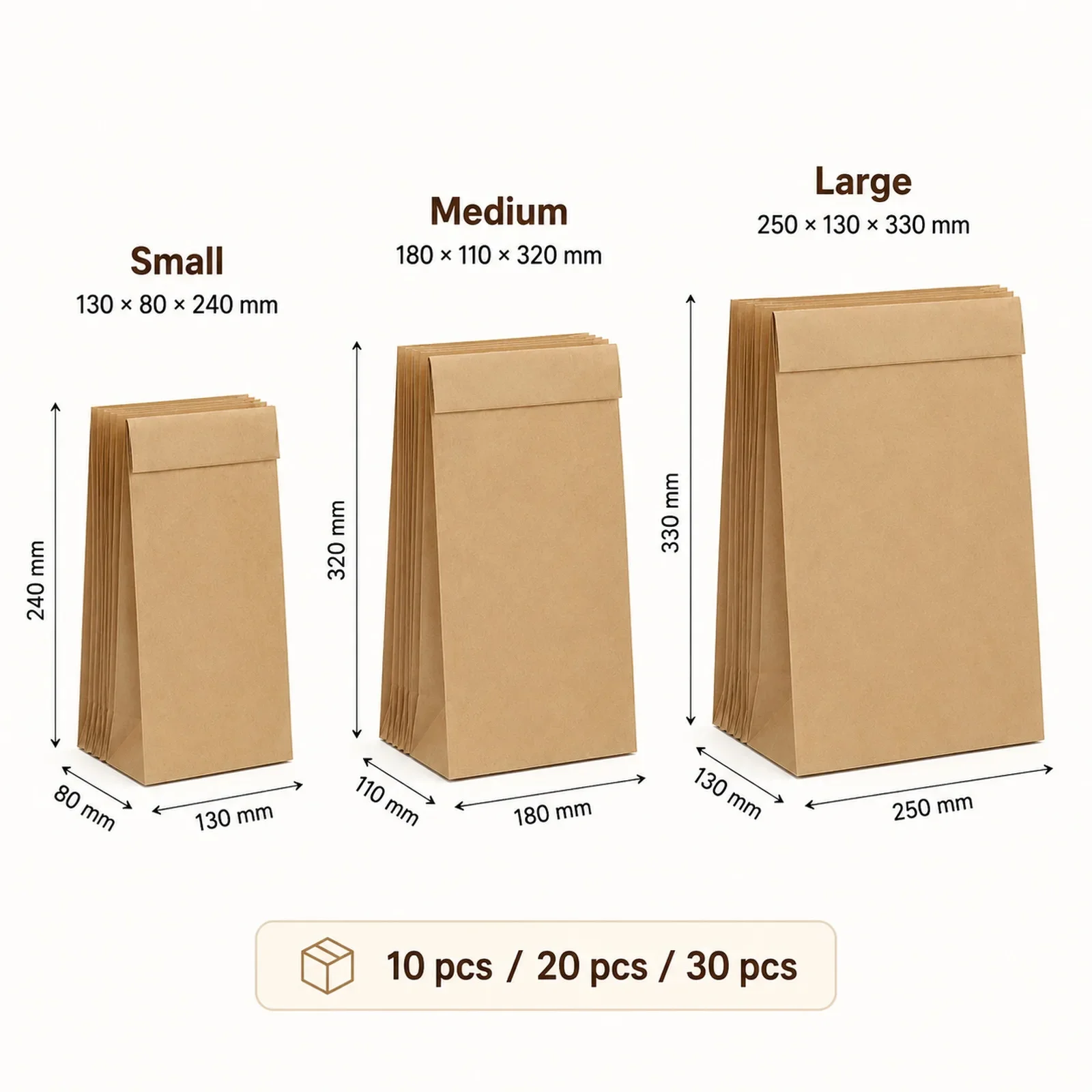 10-30Pcs Small Brown Kraft Pap - Food Snacks Gifts review and price