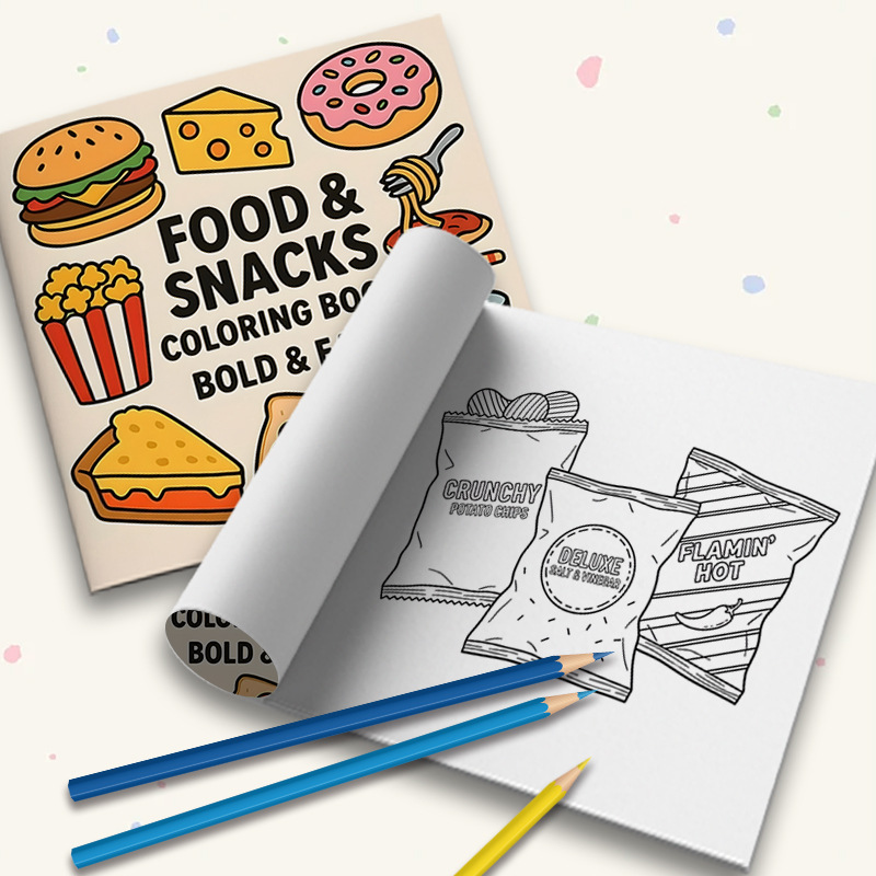 Thick Food & Snack Themed Colo - Food Snacks Coloring Book review and price