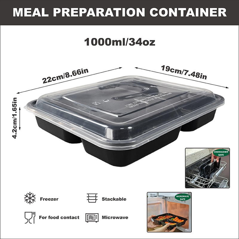 3-Compartment 34 Oz/1000 Ml, 1 - Food Prep Snacks review and price